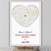 Mappa dell'Amore - Quadro personalizzabile